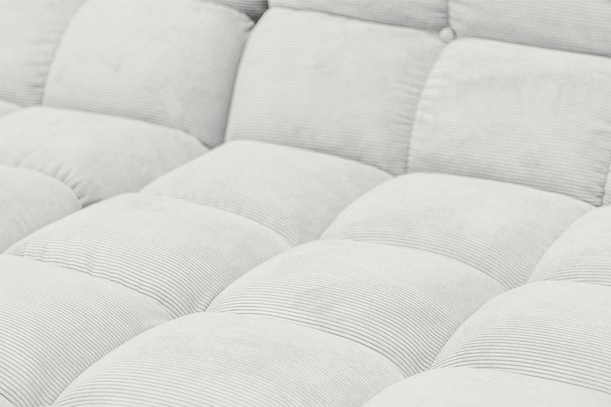 KAWOLA Sitzgruppe VIVIEN Ecksofa Drehsessel Hockerbank Feincord weiß