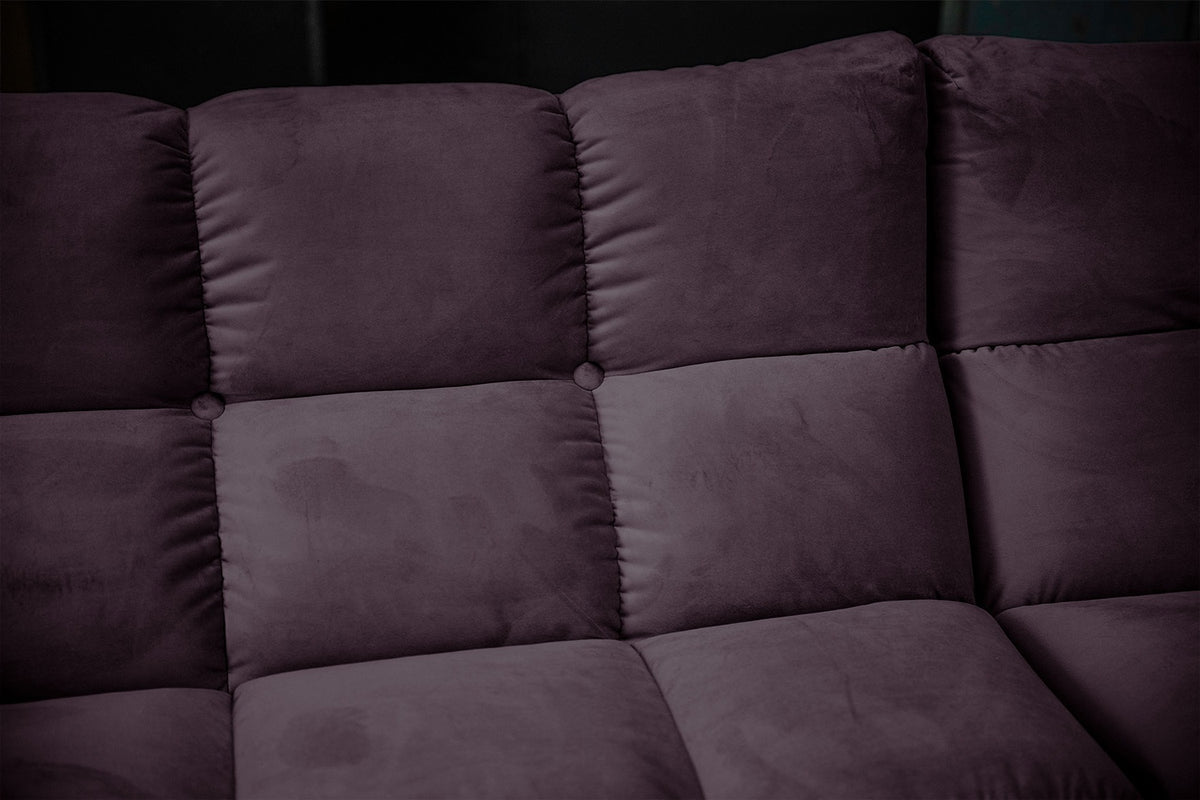 KAWOLA Sitzgruppe VIVIEN Ecksofa Drehsessel Hockerbank Velvet purple