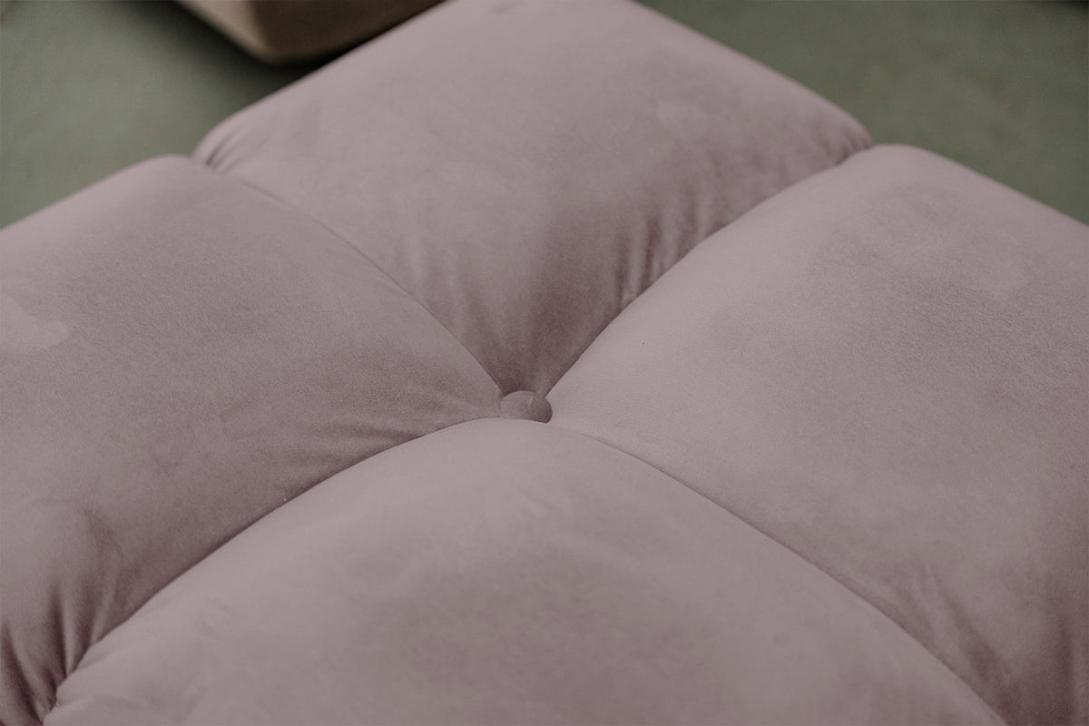 KAWOLA Sitzgruppe VIVIEN Ecksofa Drehsessel Hockerbank Velvet roségrau