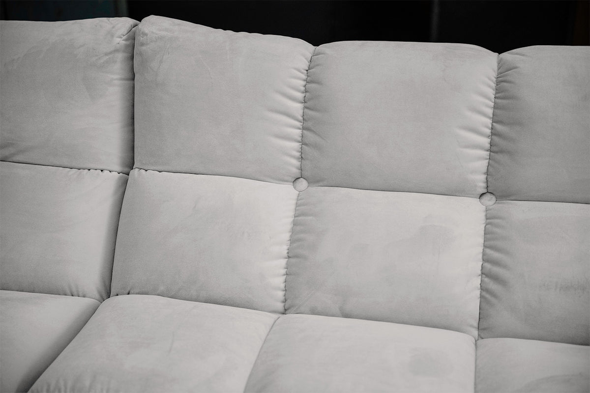KAWOLA Sitzgruppe VIVIEN Ecksofa Drehsessel Hockerbank Velvet silber