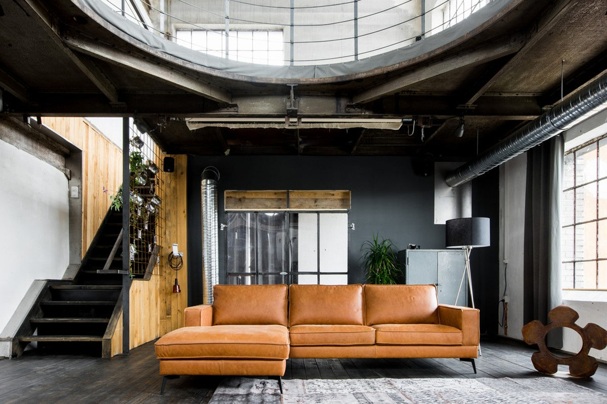 KAWOLA Sofa BLOOM Ecksofa Leder cognac