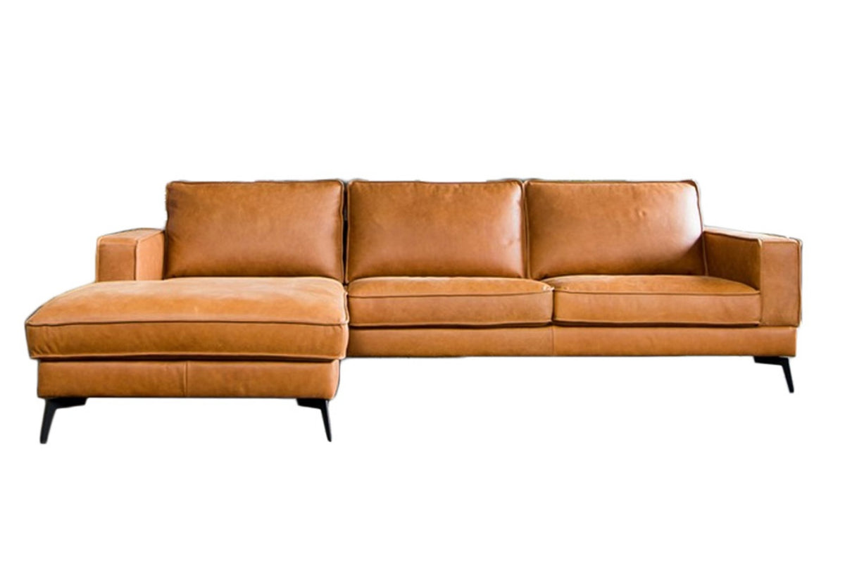 KAWOLA Sofa BLOOM Ecksofa Leder cognac