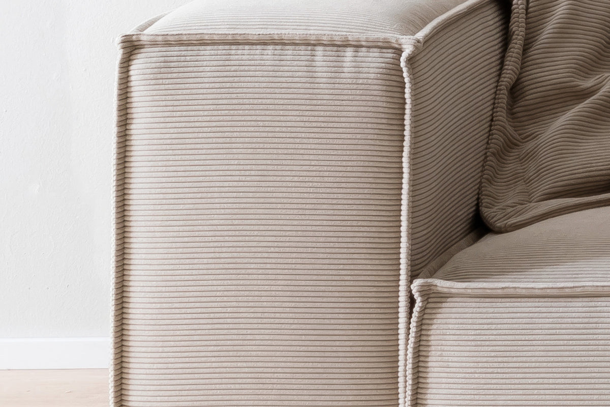 KAWOLA Sofa CARMO 3-Sitzer Feincord beige