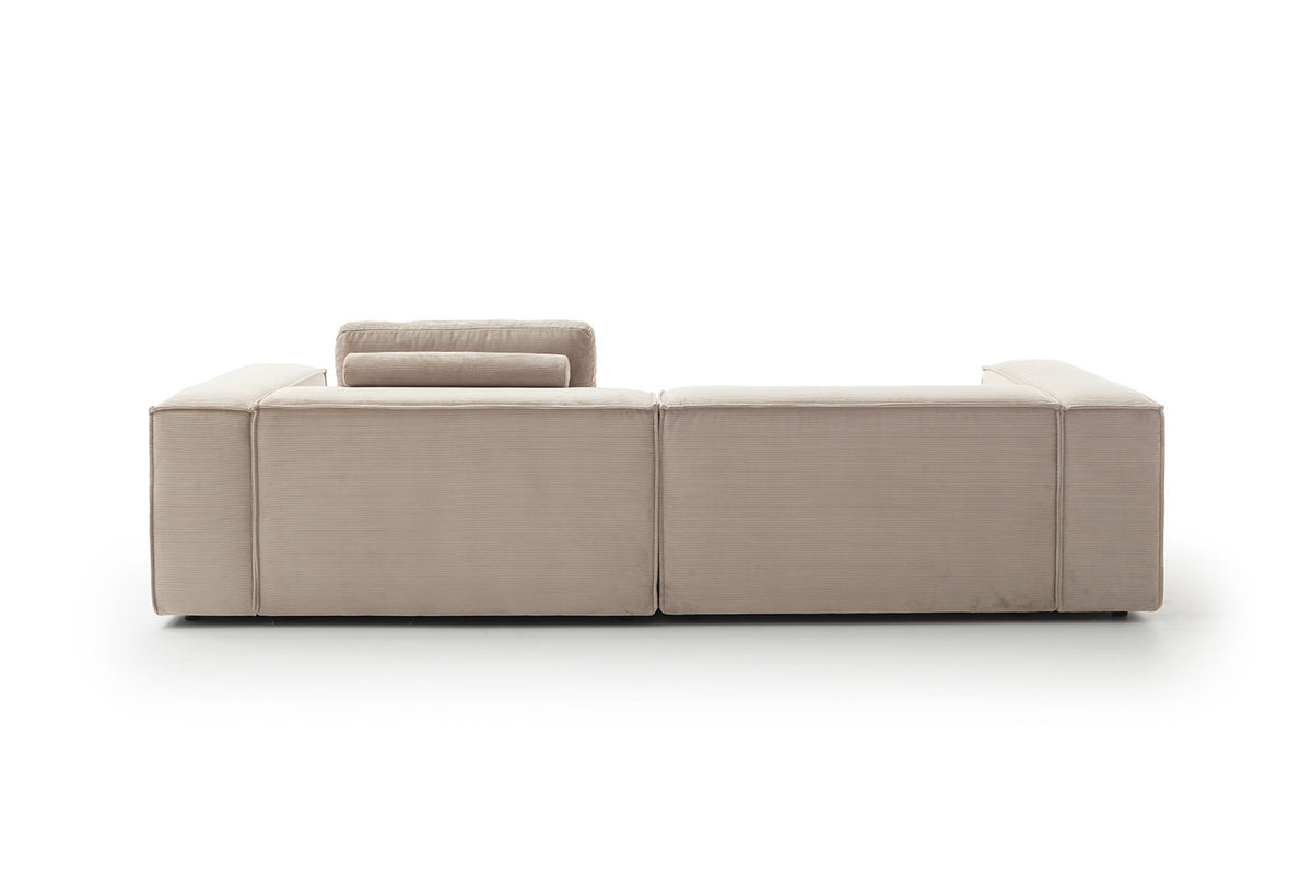 KAWOLA Sofa CARMO 3-Sitzer Feincord beige