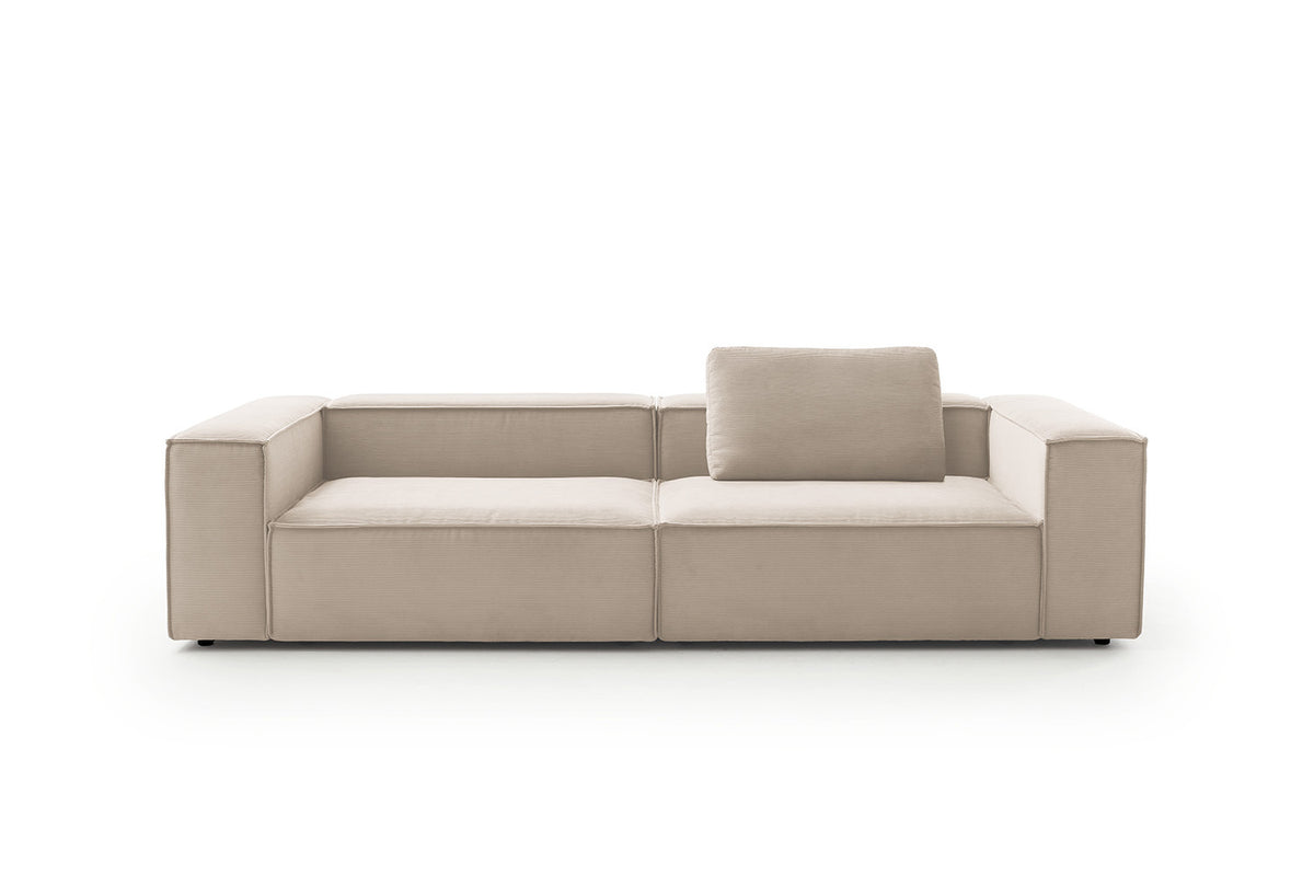 KAWOLA Sofa CARMO 3-Sitzer Feincord beige