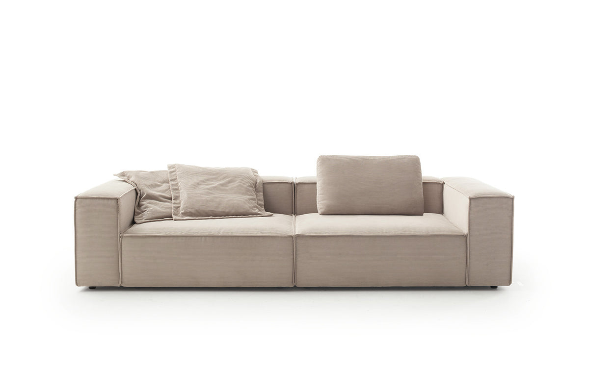 KAWOLA Sofa CARMO 3-Sitzer Feincord beige