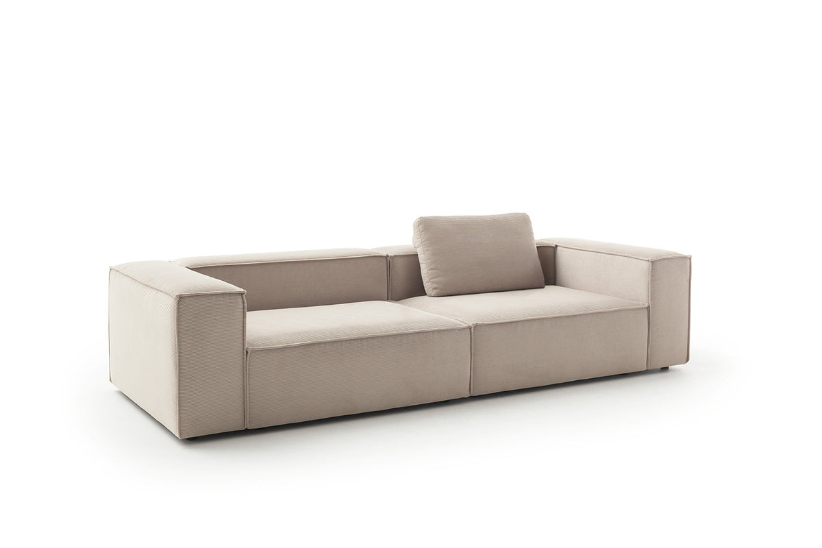 KAWOLA Sofa CARMO 3-Sitzer Feincord beige