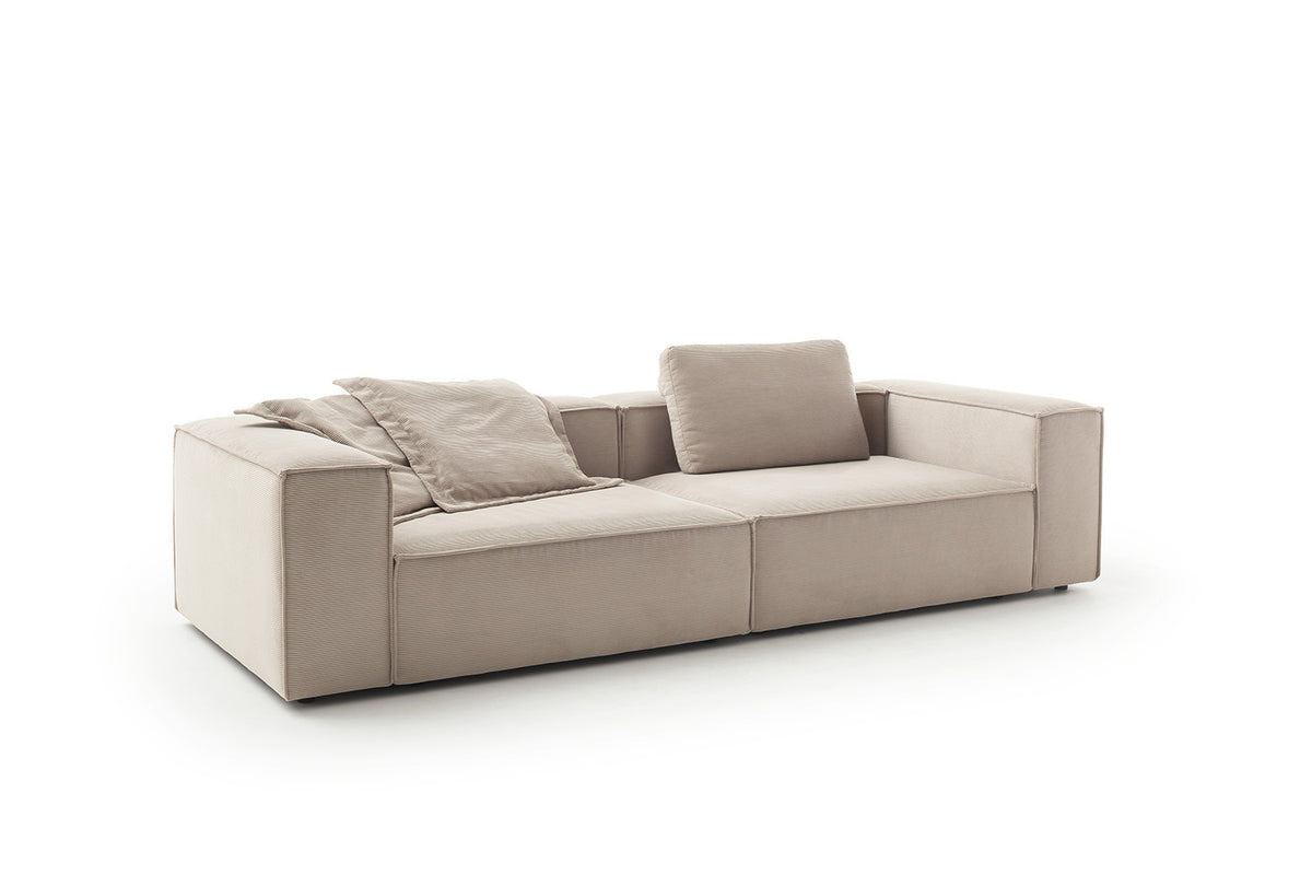 KAWOLA Sofa CARMO 3-Sitzer Feincord beige