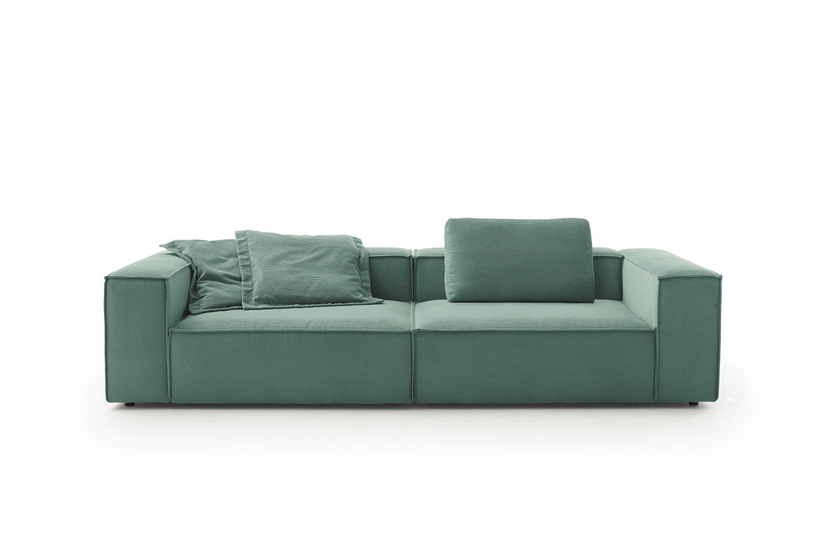 KAWOLA Sofa CARMO 3-Sitzer Feincord grün