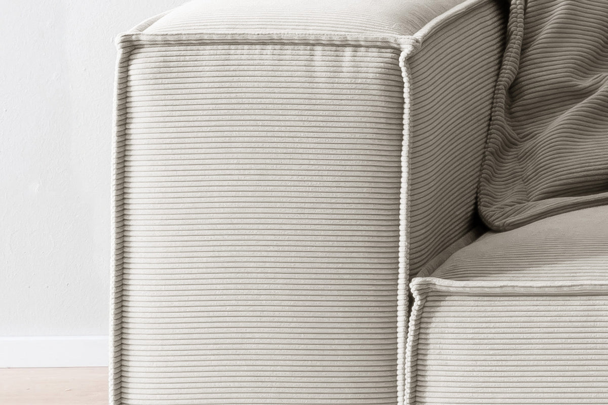 KAWOLA Sofa CARMO 3-Sitzer Feincord silber