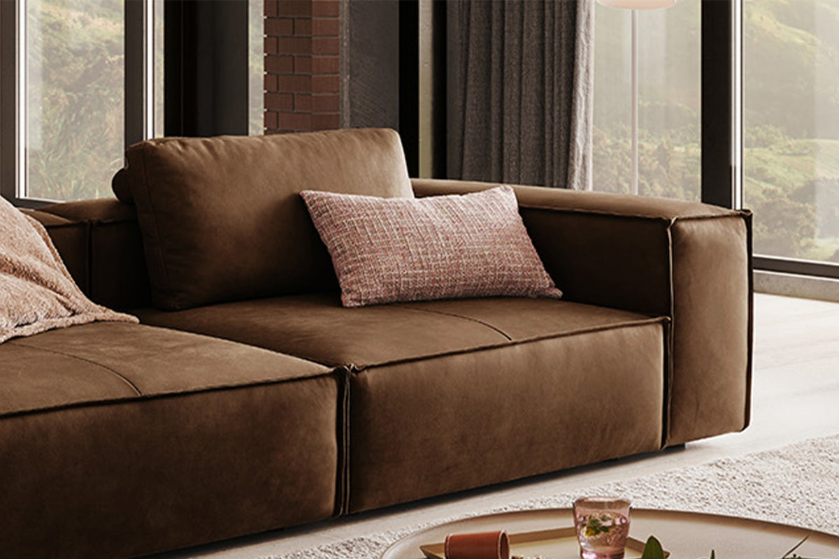 KAWOLA Sofa CARMO 3-Sitzer Leder braun