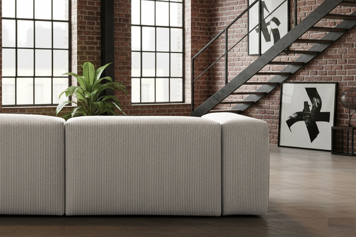 KAWOLA Sofa CELESTE 4-Sitzer Cord hellgrau