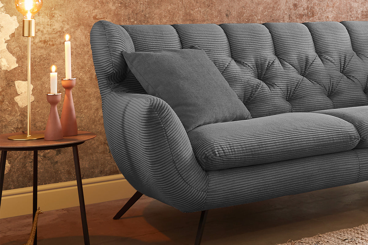 KAWOLA Sofa CHARME Cord grau