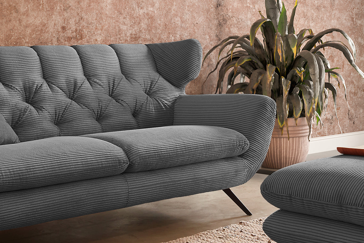 KAWOLA Sofa CHARME Cord grau
