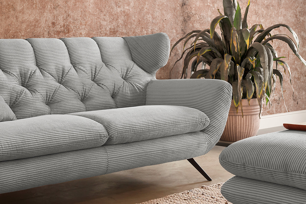 KAWOLA Sofa CHARME Cord hellgrau