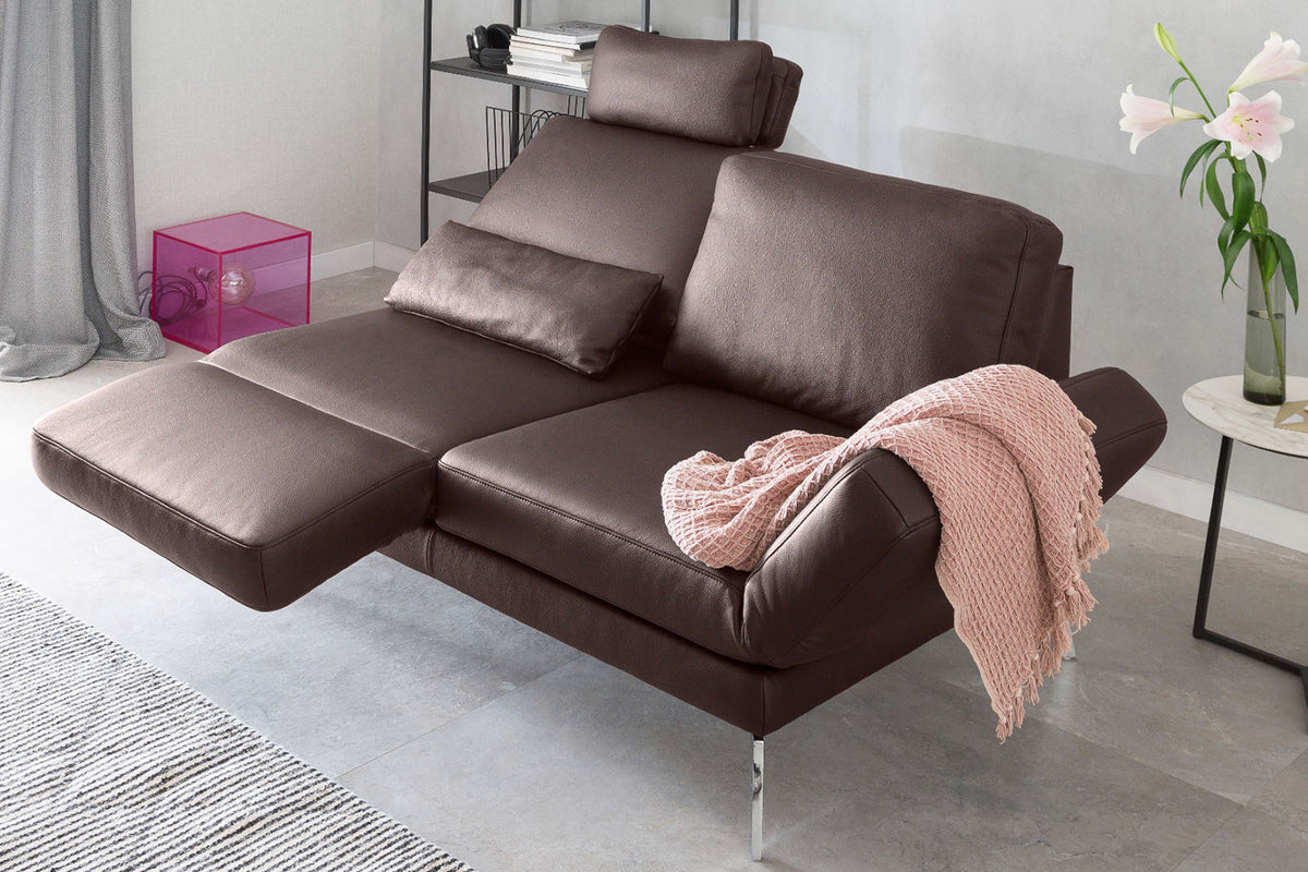 KAWOLA Sofa HURRICANE 2-Sitzer Leder braun