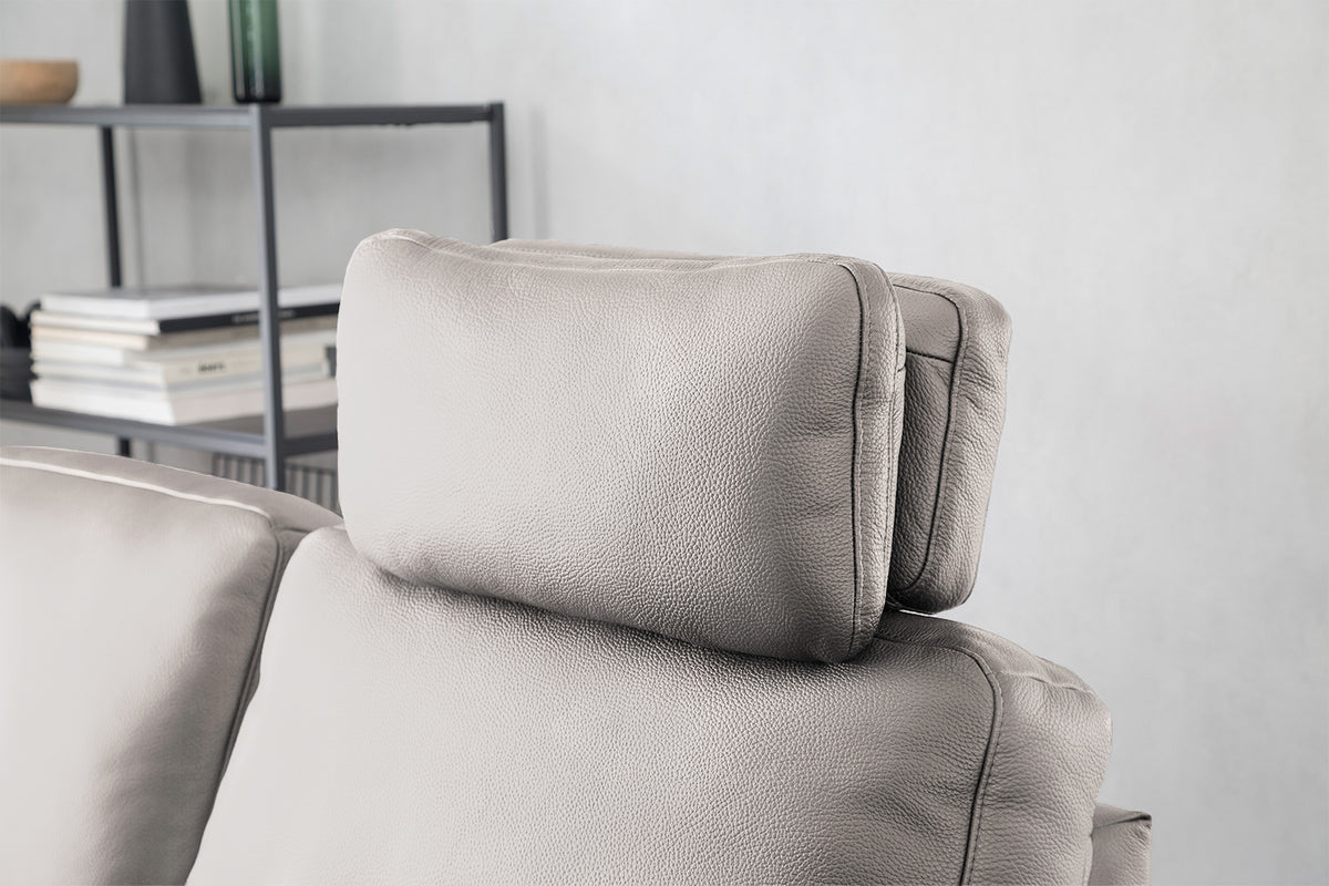 KAWOLA Sofa HURRICANE 2-Sitzer Leder hellgrau