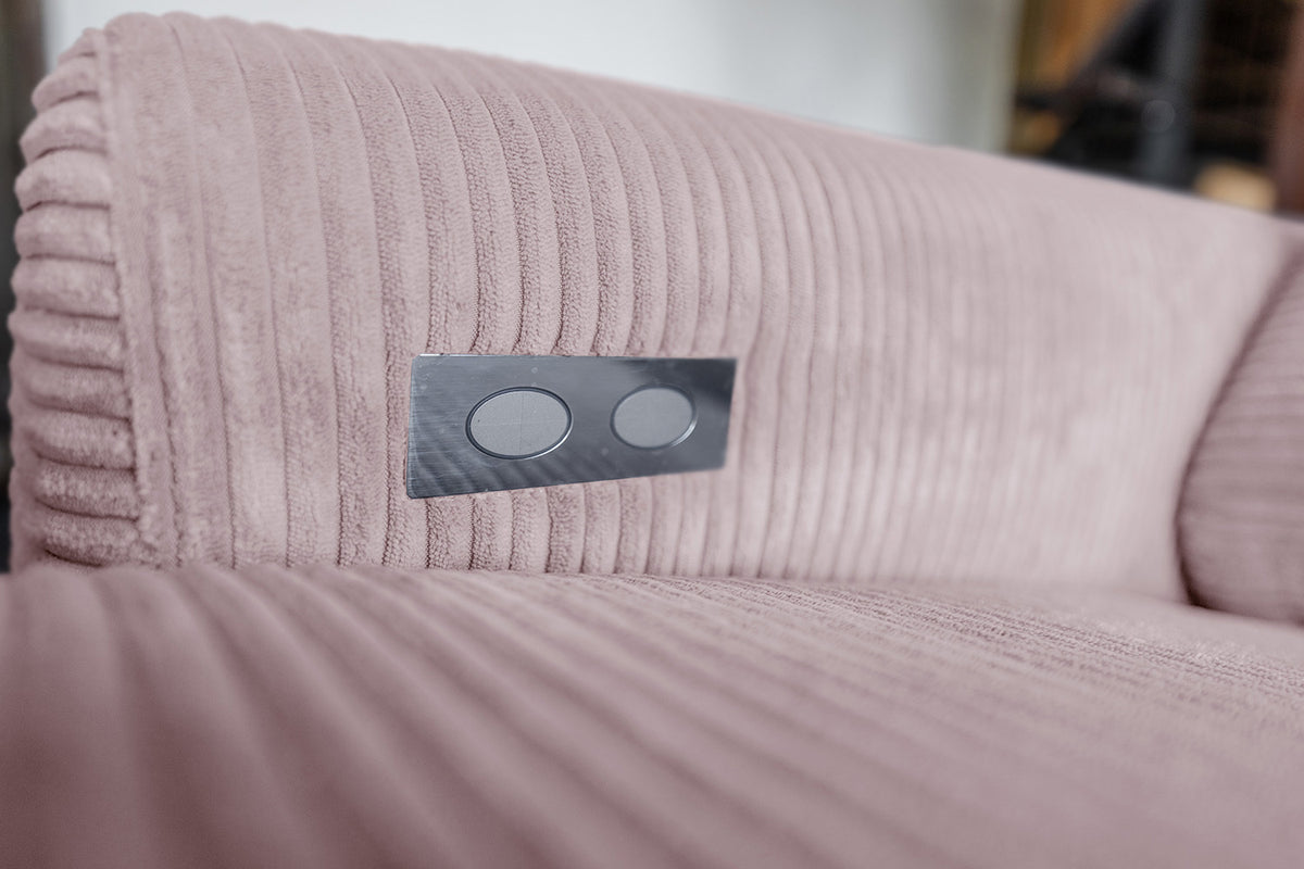 KAWOLA Sofa LAISKA Ecksofa Cord rosa