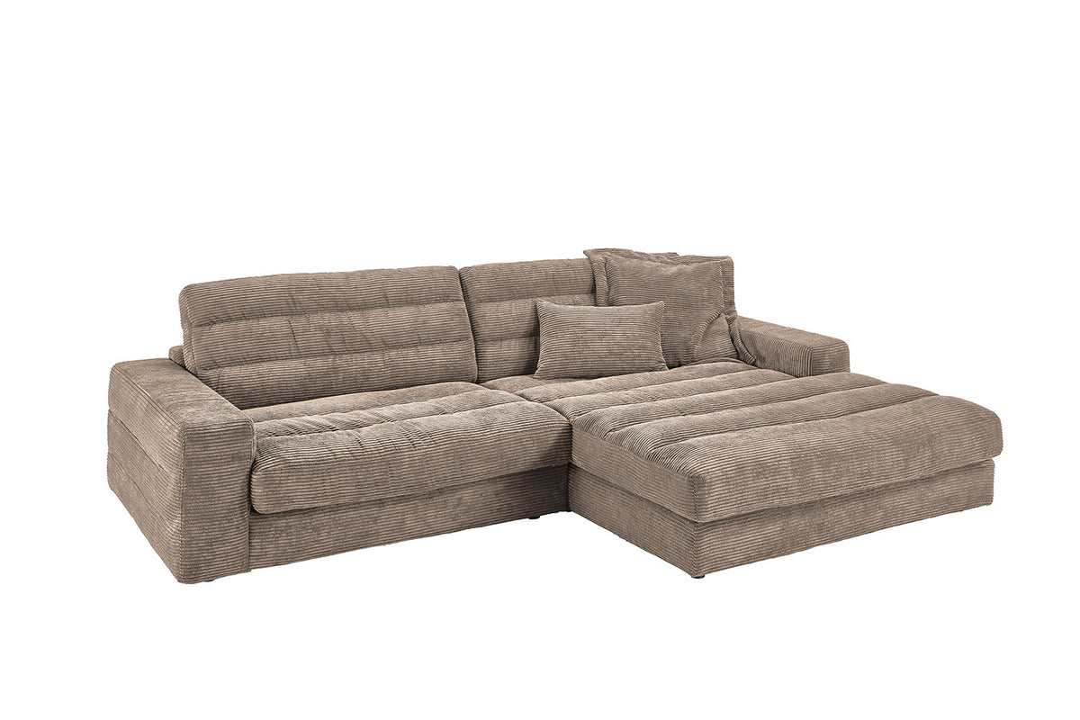 KAWOLA Sofa LANA Ecksofa Cord taupe