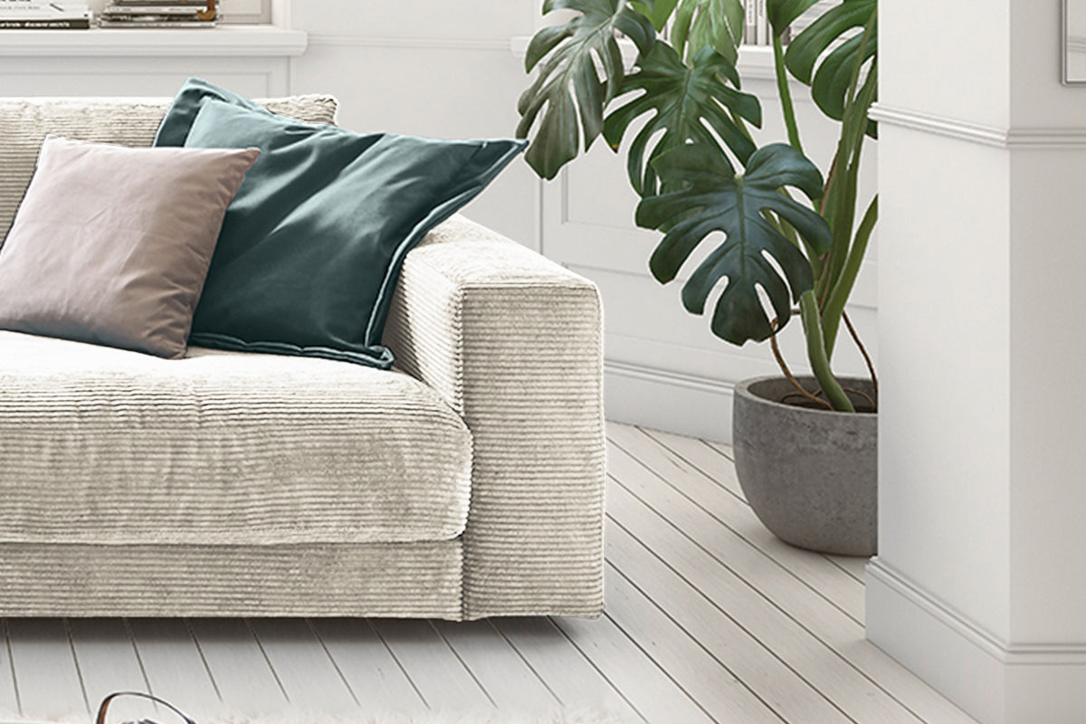 KAWOLA Sofa MADELINE 2-Sitzer Cord cremeweiß