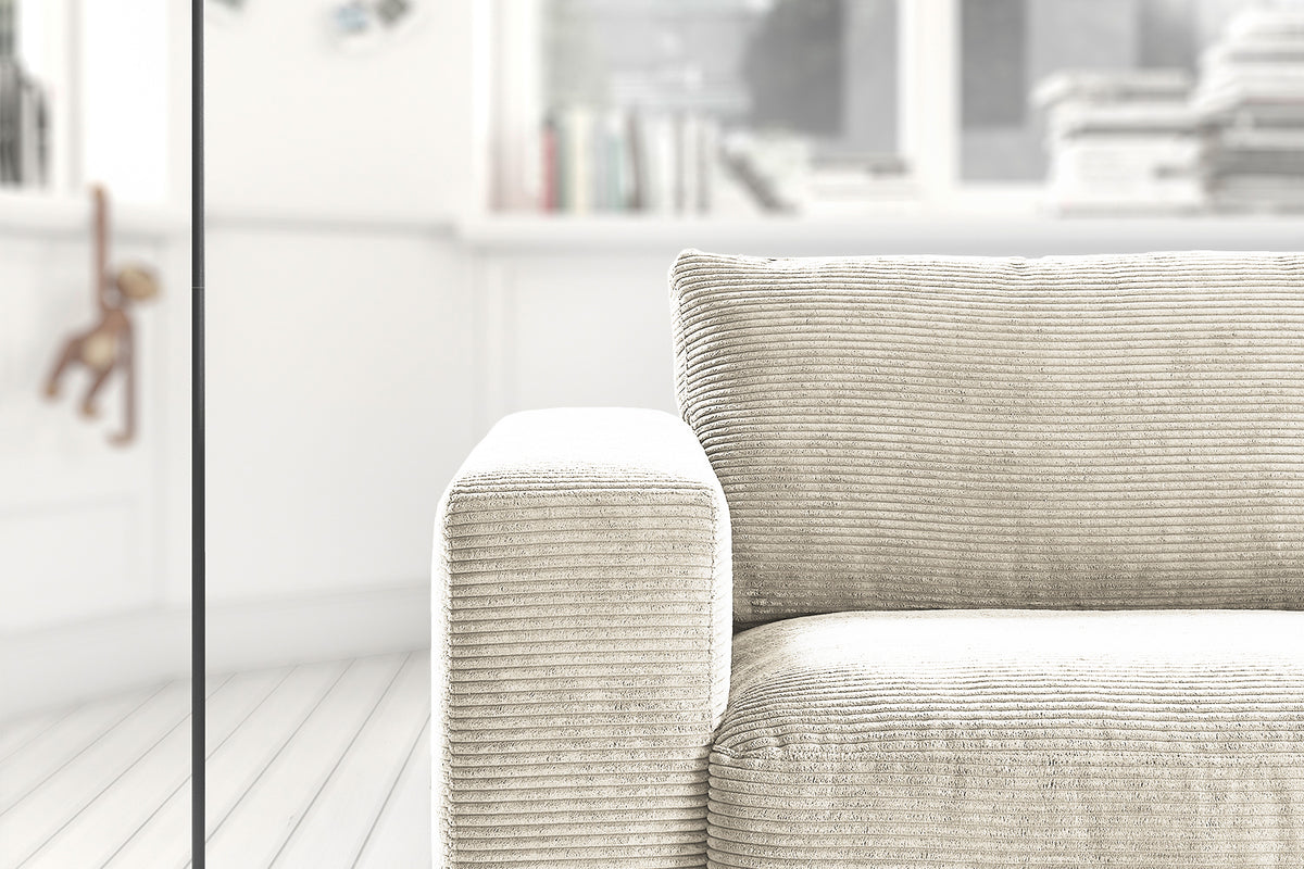 KAWOLA Sofa MADELINE 2-Sitzer Cord cremeweiß