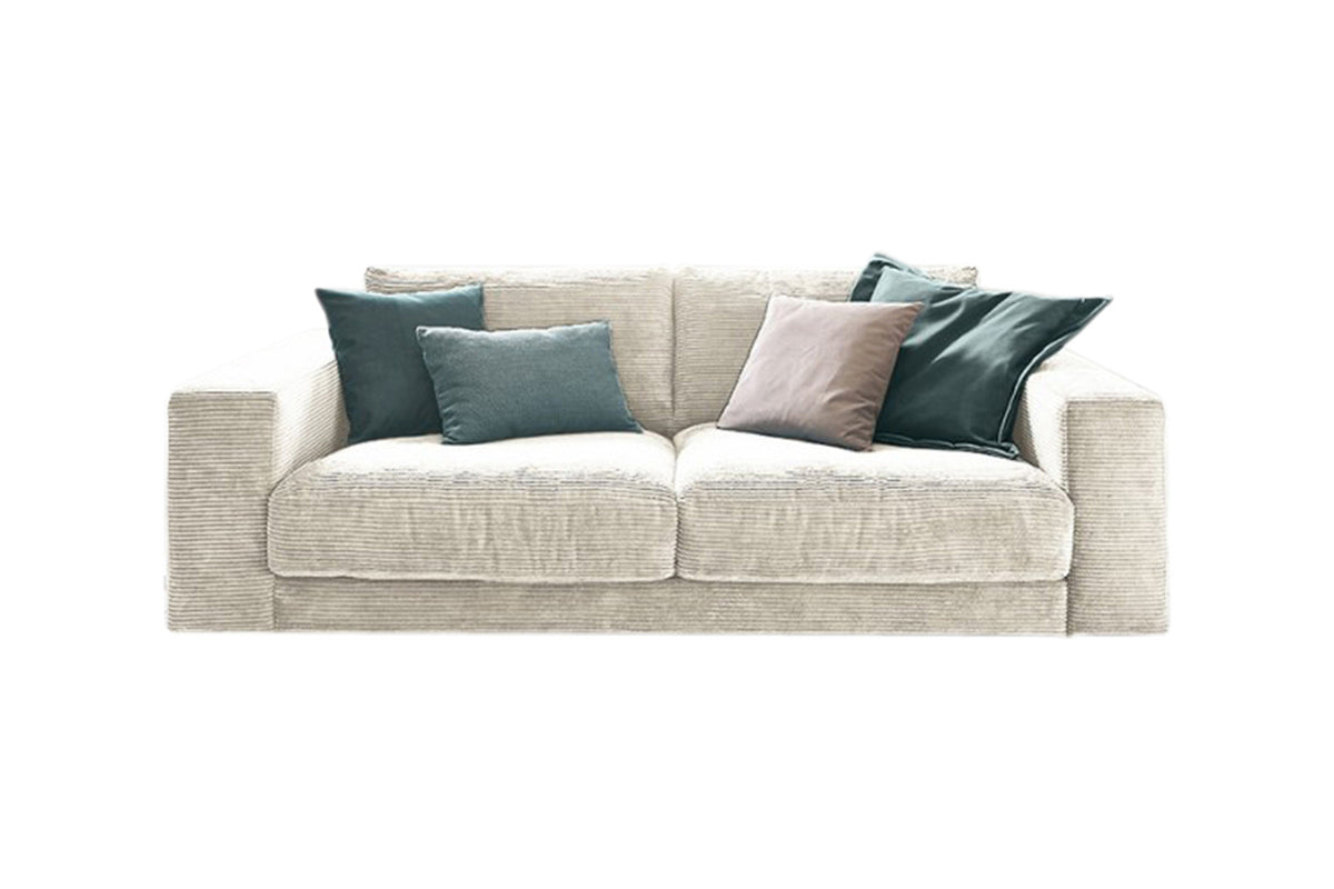 KAWOLA Sofa MADELINE 2-Sitzer Cord cremeweiß