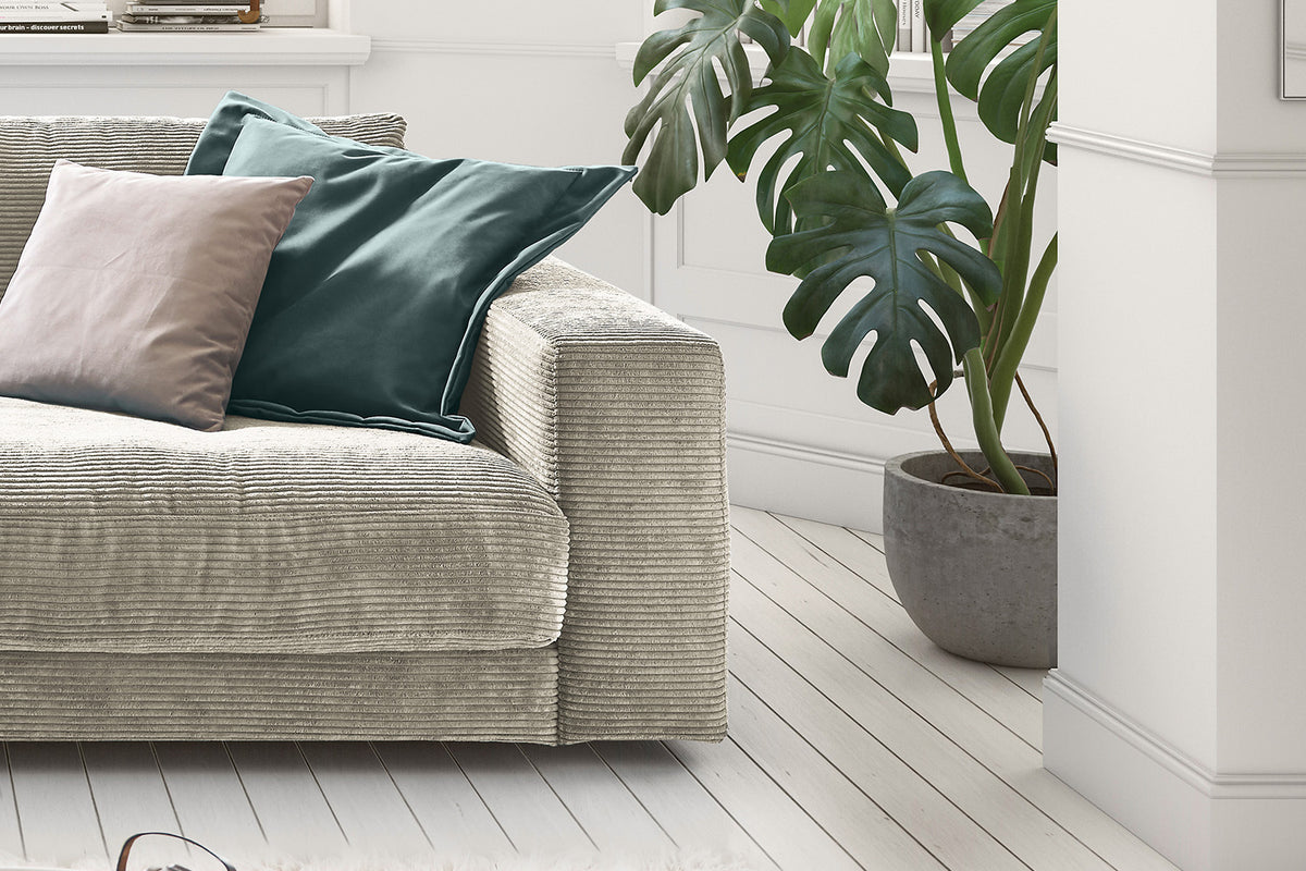 KAWOLA Sofa MADELINE 2-Sitzer Cord steingrau
