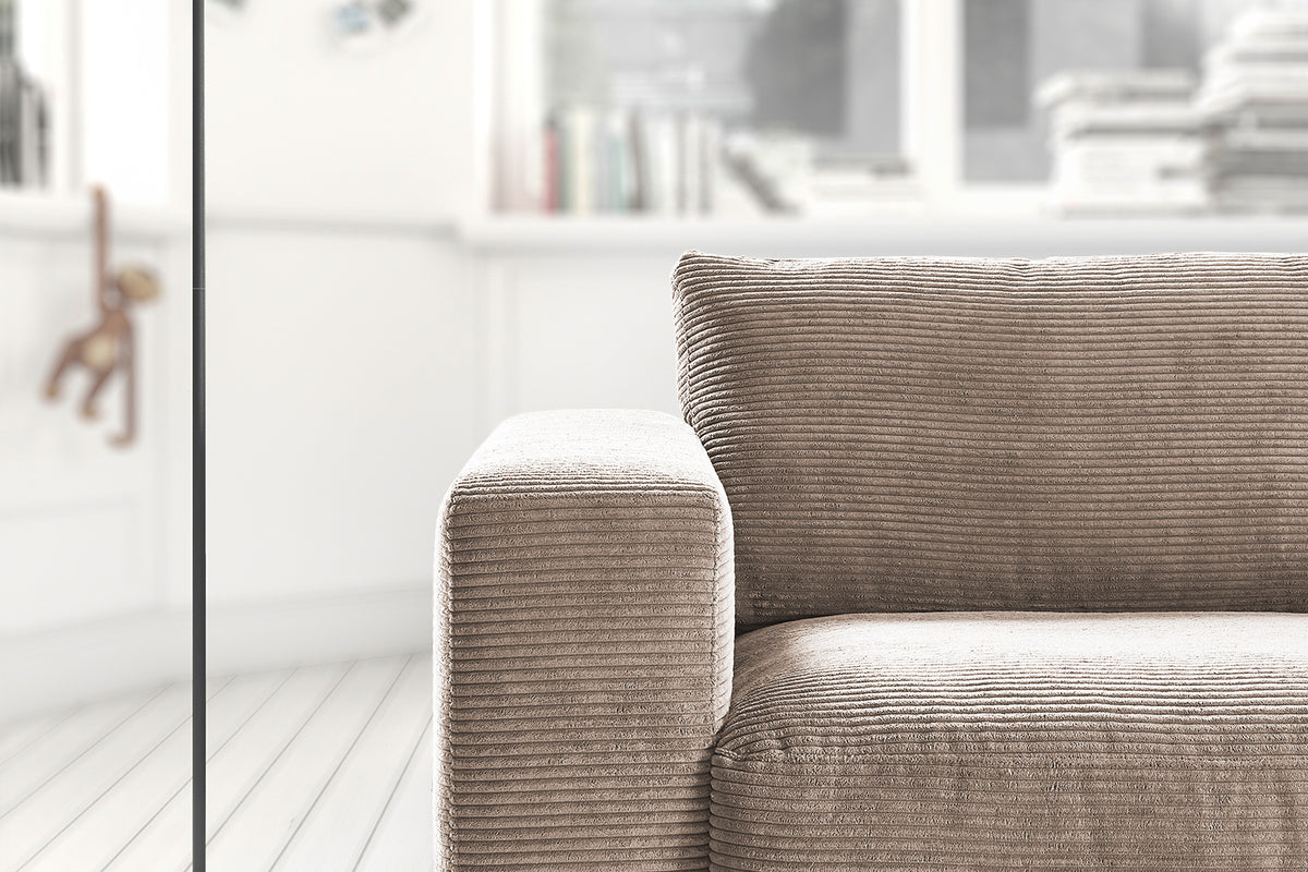 KAWOLA Sofa MADELINE 2-Sitzer Cord taupe