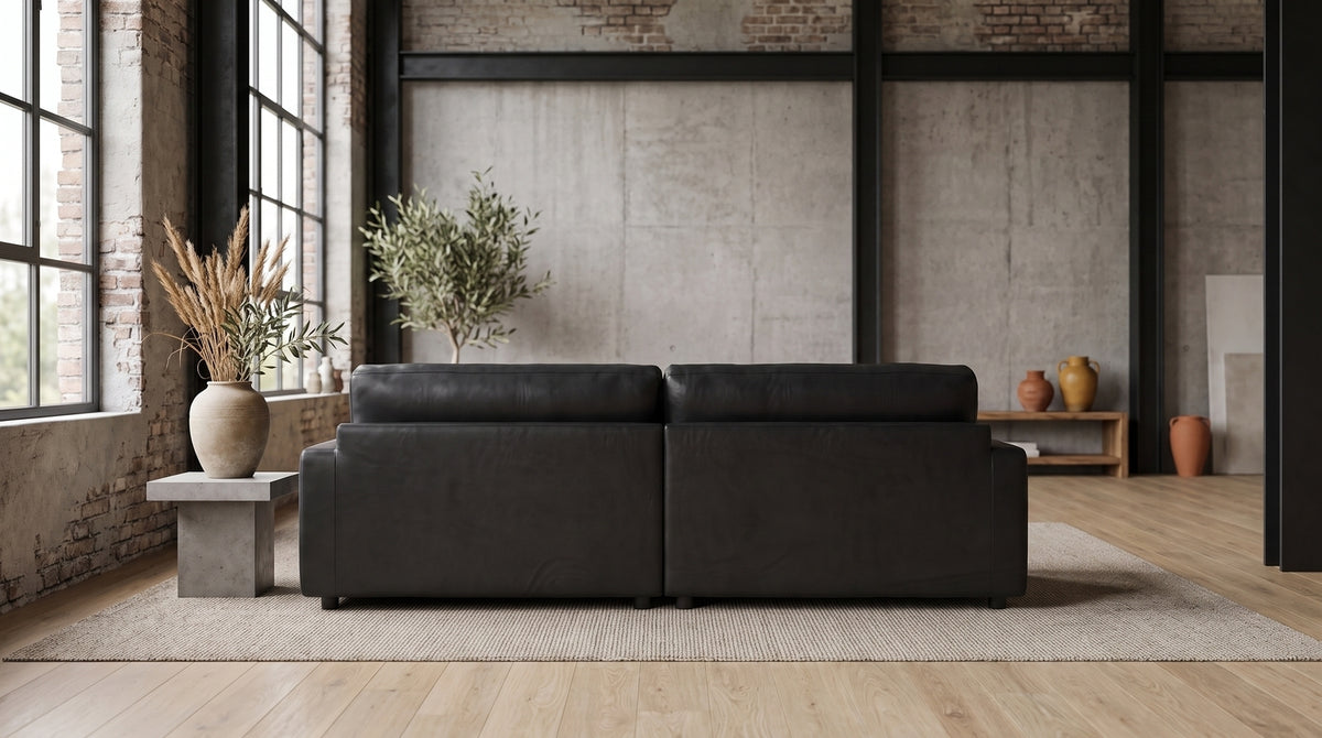 KAWOLA Sofa MARLIN Ecksofa Lederfaserstoff schwarz