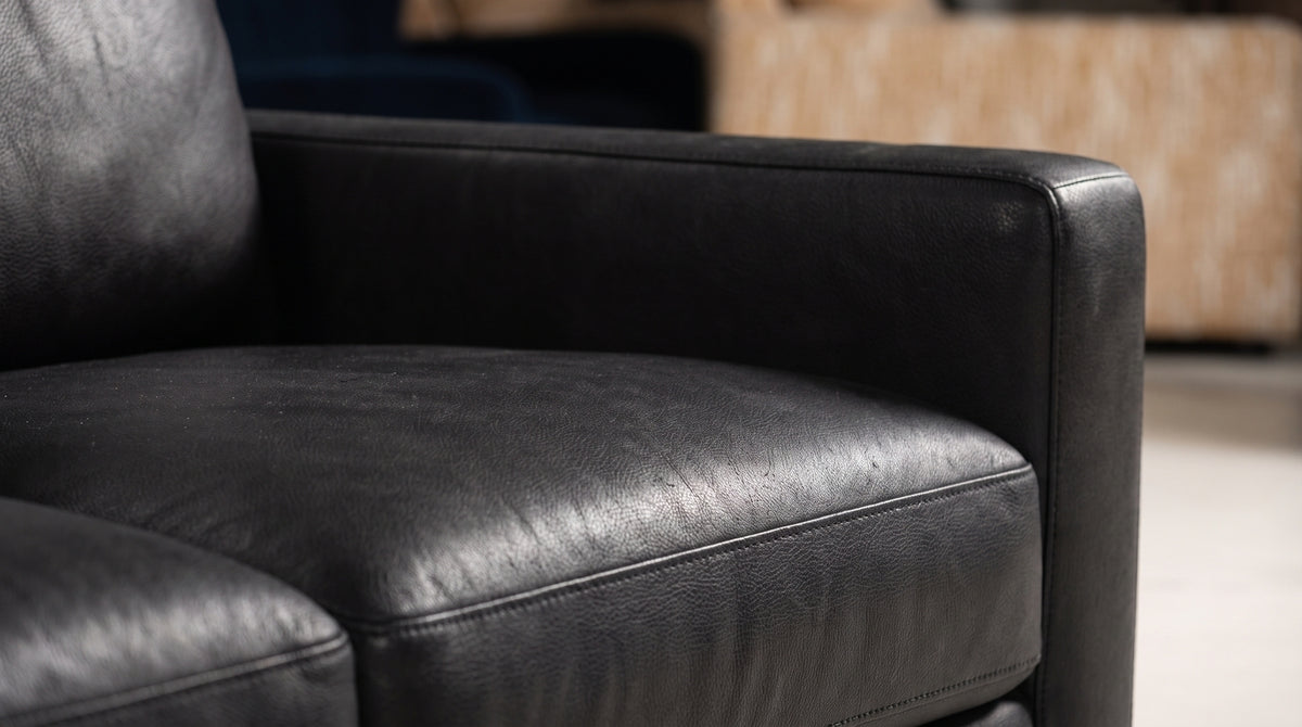KAWOLA Sofa MARLIN Ecksofa Lederfaserstoff schwarz