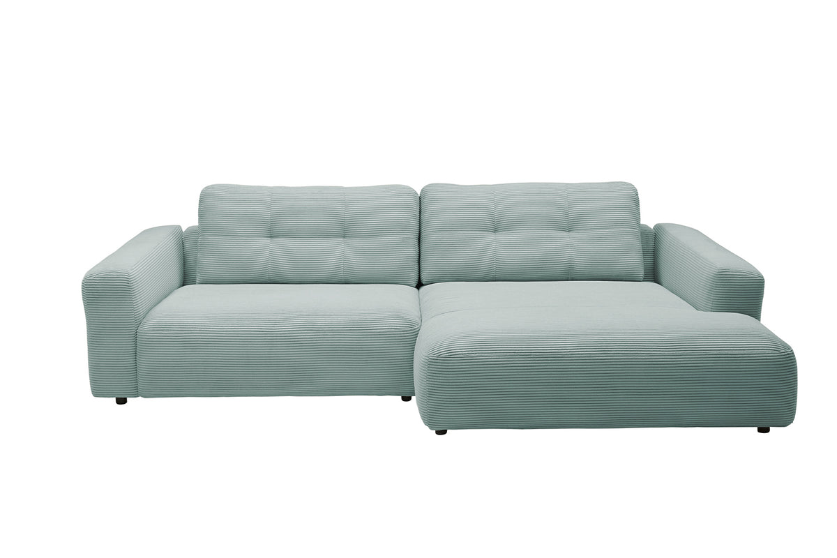 KAWOLA Sofa MIKA Ecksofa Cord hellblau