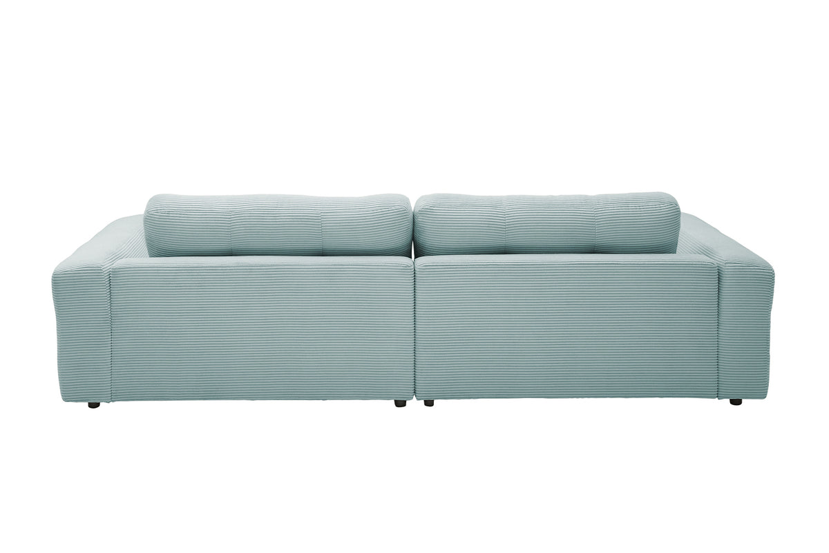 KAWOLA Sofa MIKA Ecksofa Cord hellblau