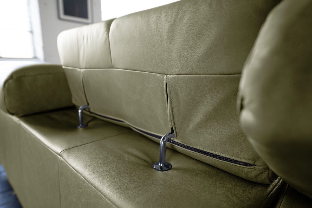 KAWOLA Sofa NELSON Ecksofa Leder olivgrün