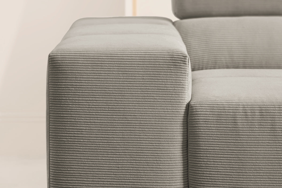 KAWOLA Sofa NEVADA Ecksofa Feincord grau