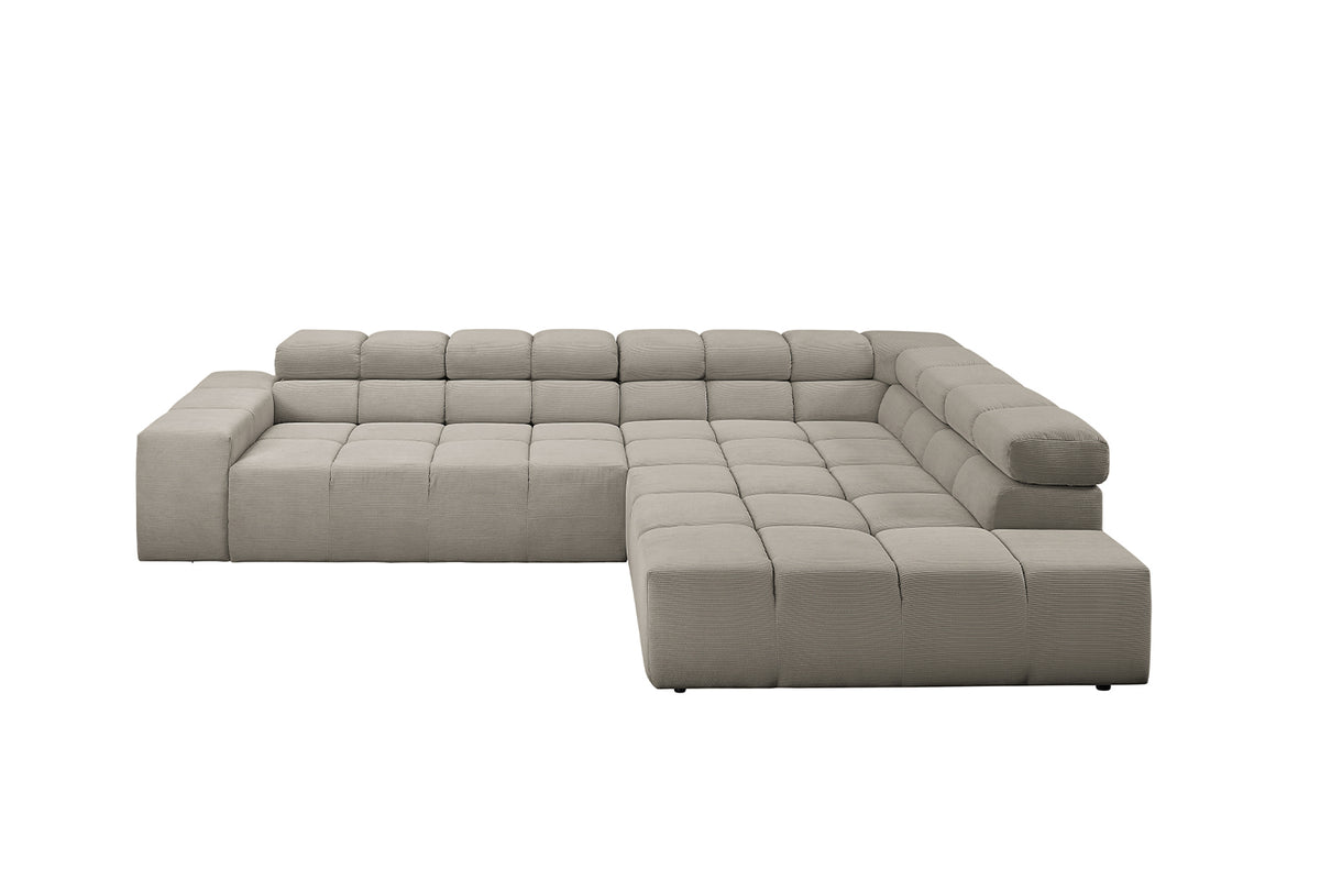 KAWOLA Sofa NEVADA Ecksofa Feincord grau