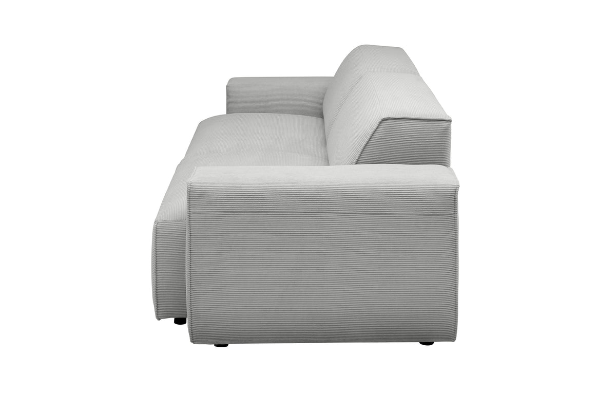 KAWOLA Sofa RANI 3-Sitzer Feincord silber