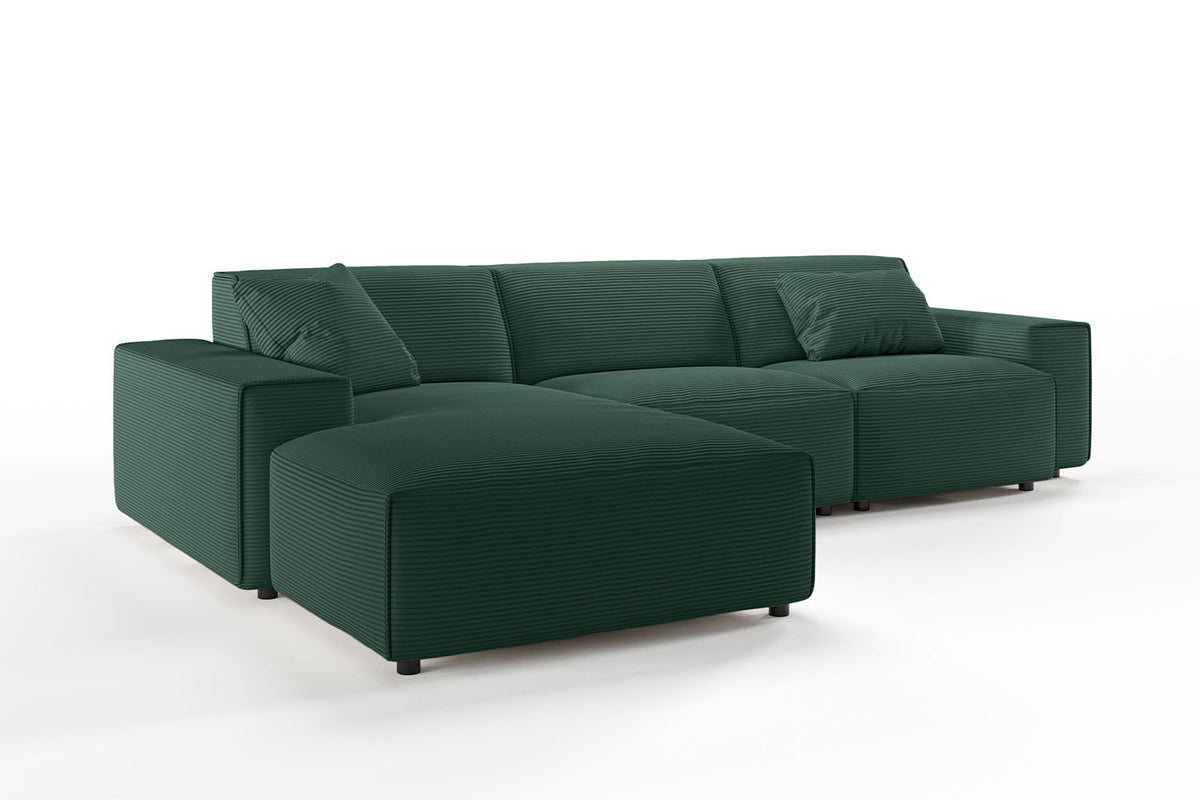KAWOLA Sofa RANI Ecksofa Cord smaragd