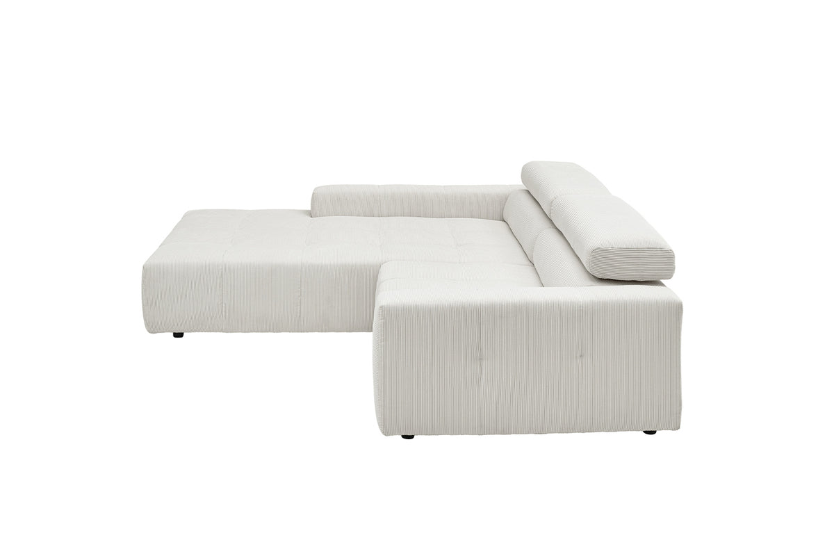 KAWOLA Sofa RENO Ecksofa Feincord weiß