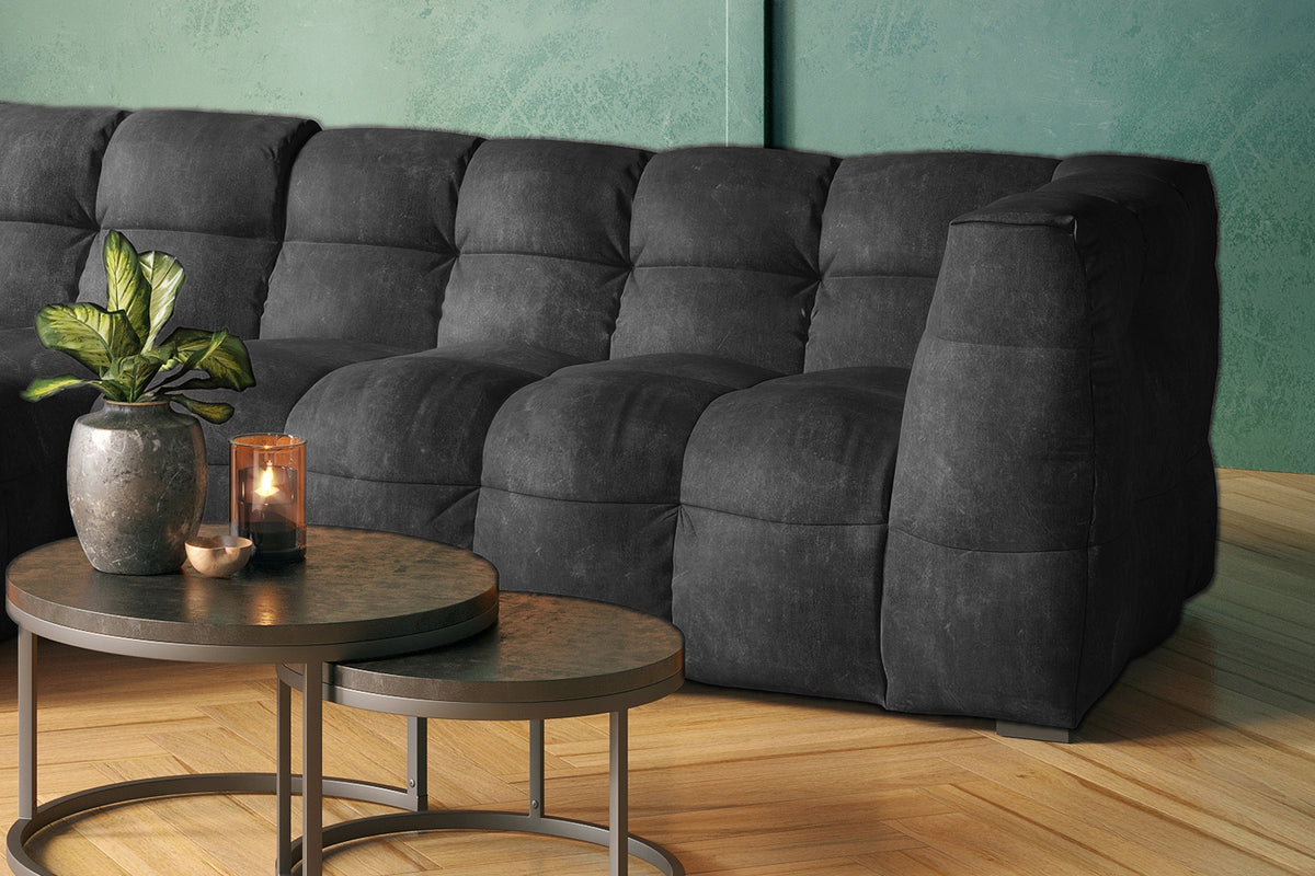 KAWOLA Sofa ROSARIO Ecksofa Velvet anthrazit