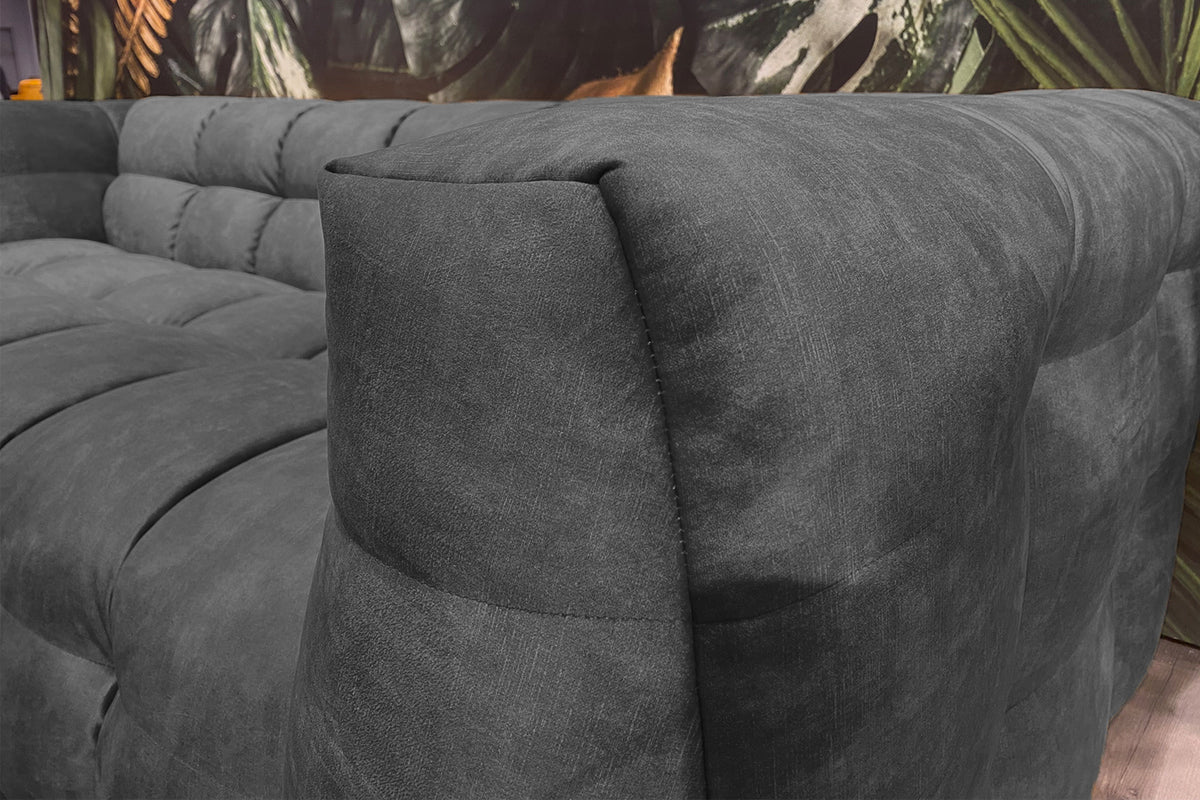 KAWOLA Sofa ROSARIO Velvet anthrazit