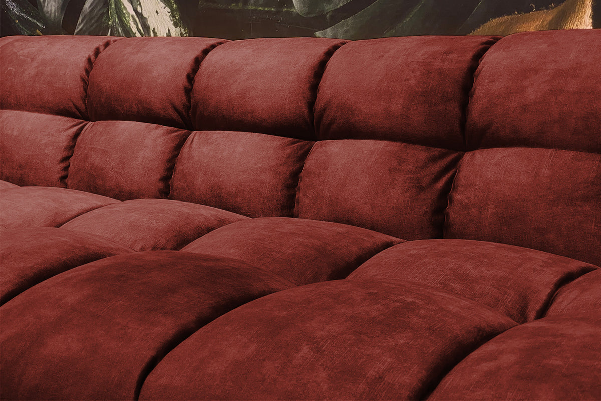 KAWOLA Sofa ROSARIO Velvet bordeaux