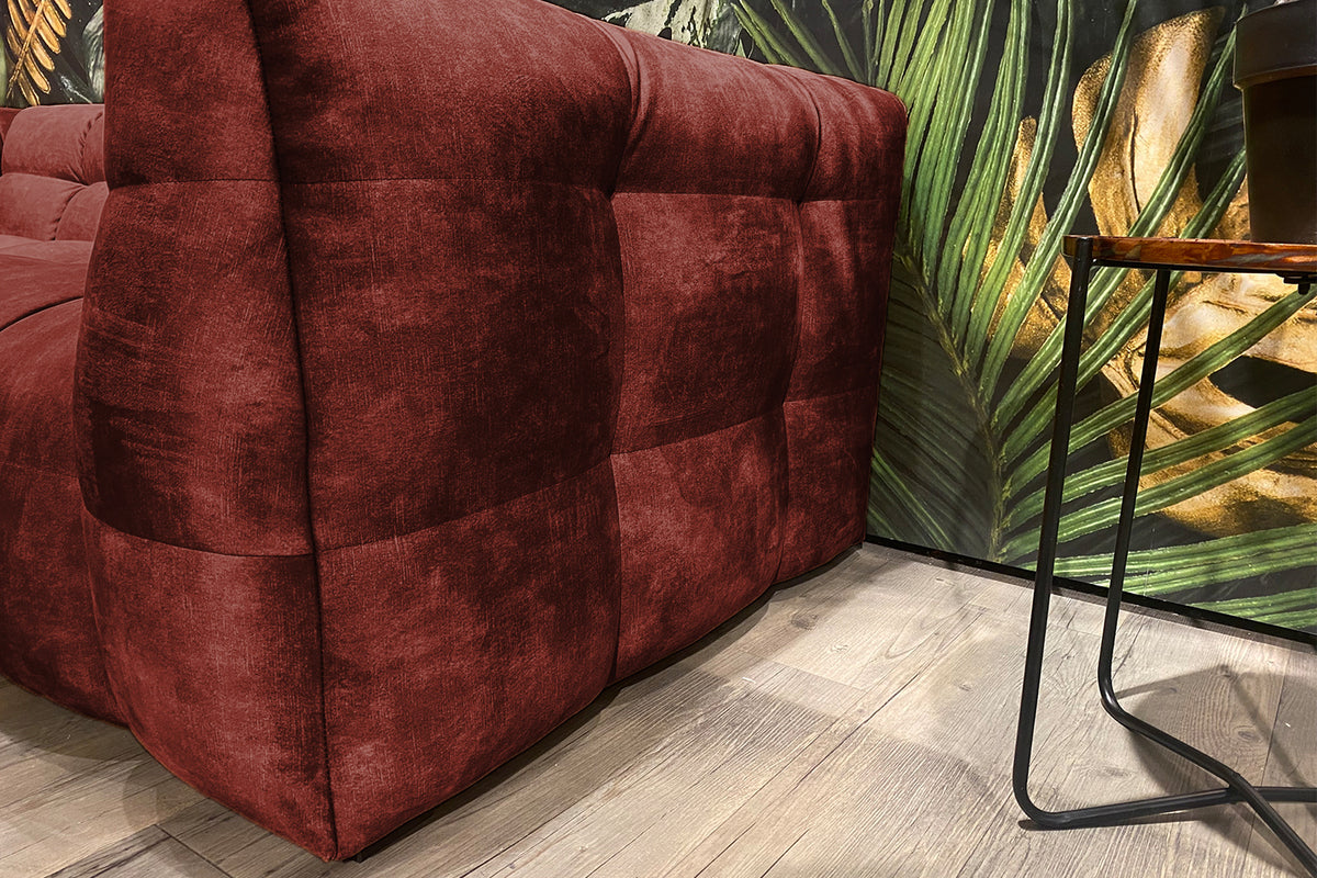 KAWOLA Sofa ROSARIO Velvet bordeaux