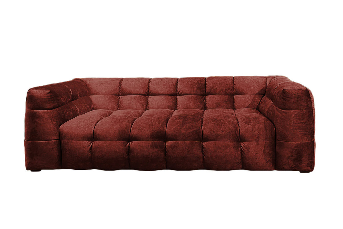 KAWOLA Sofa ROSARIO Velvet bordeaux