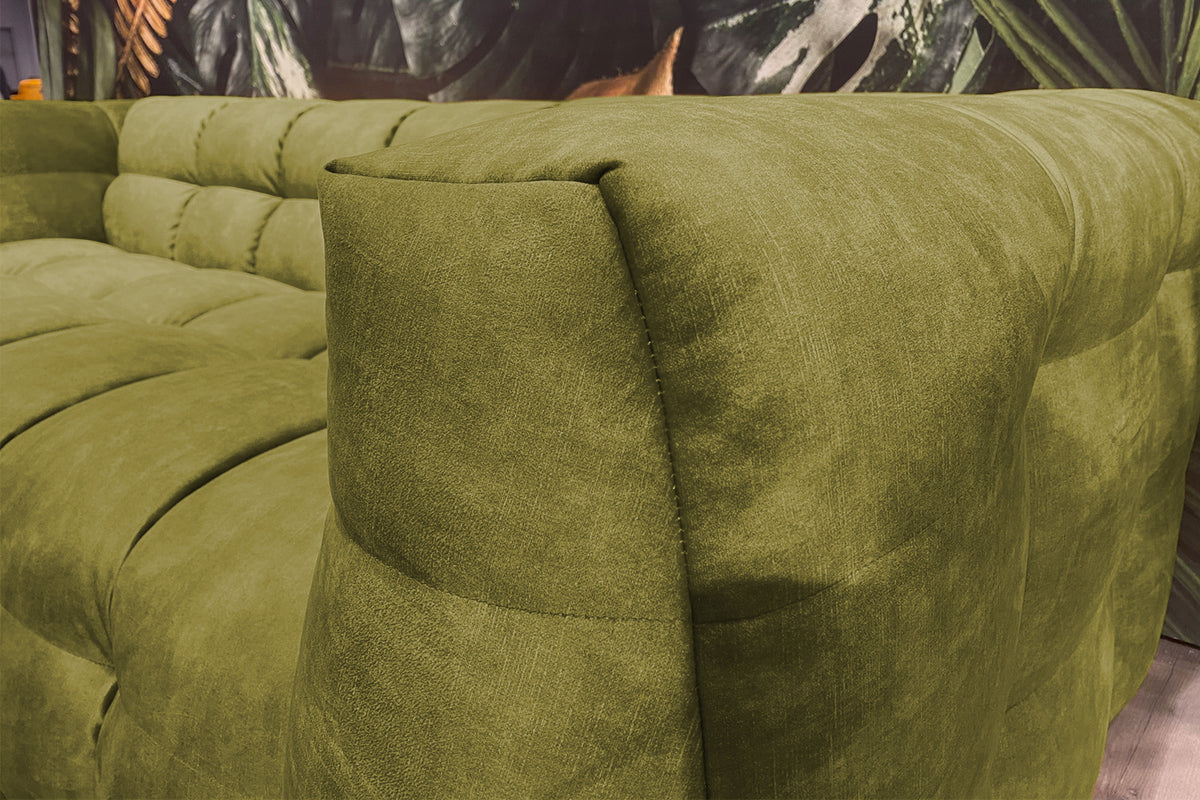 KAWOLA Sofa ROSARIO Velvet moosgrün