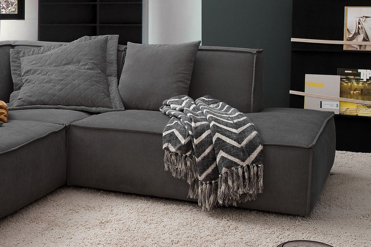 KAWOLA Sofa SAMU Ecksofa Stoff anthrazit