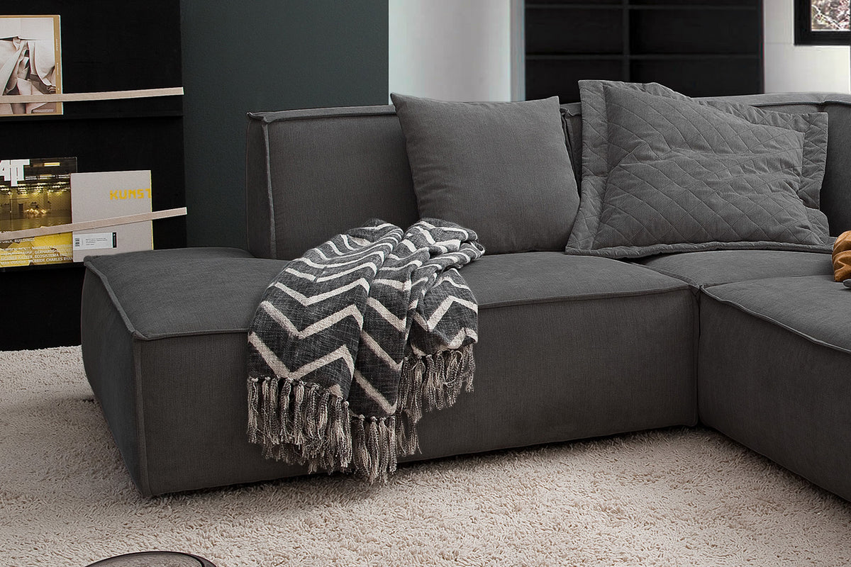 KAWOLA Sofa SAMU Ecksofa Stoff anthrazit