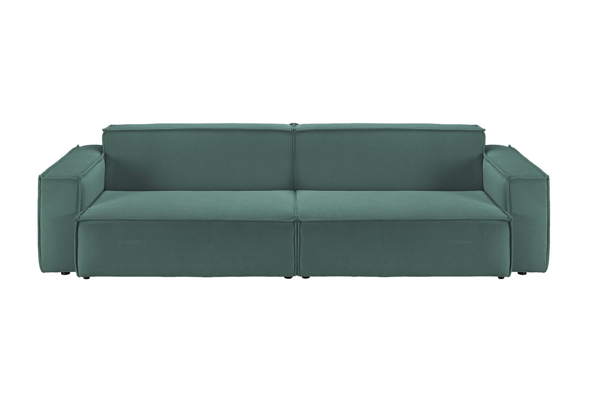 KAWOLA Sofa SAMU Feincord grün, 3-Sitzer
