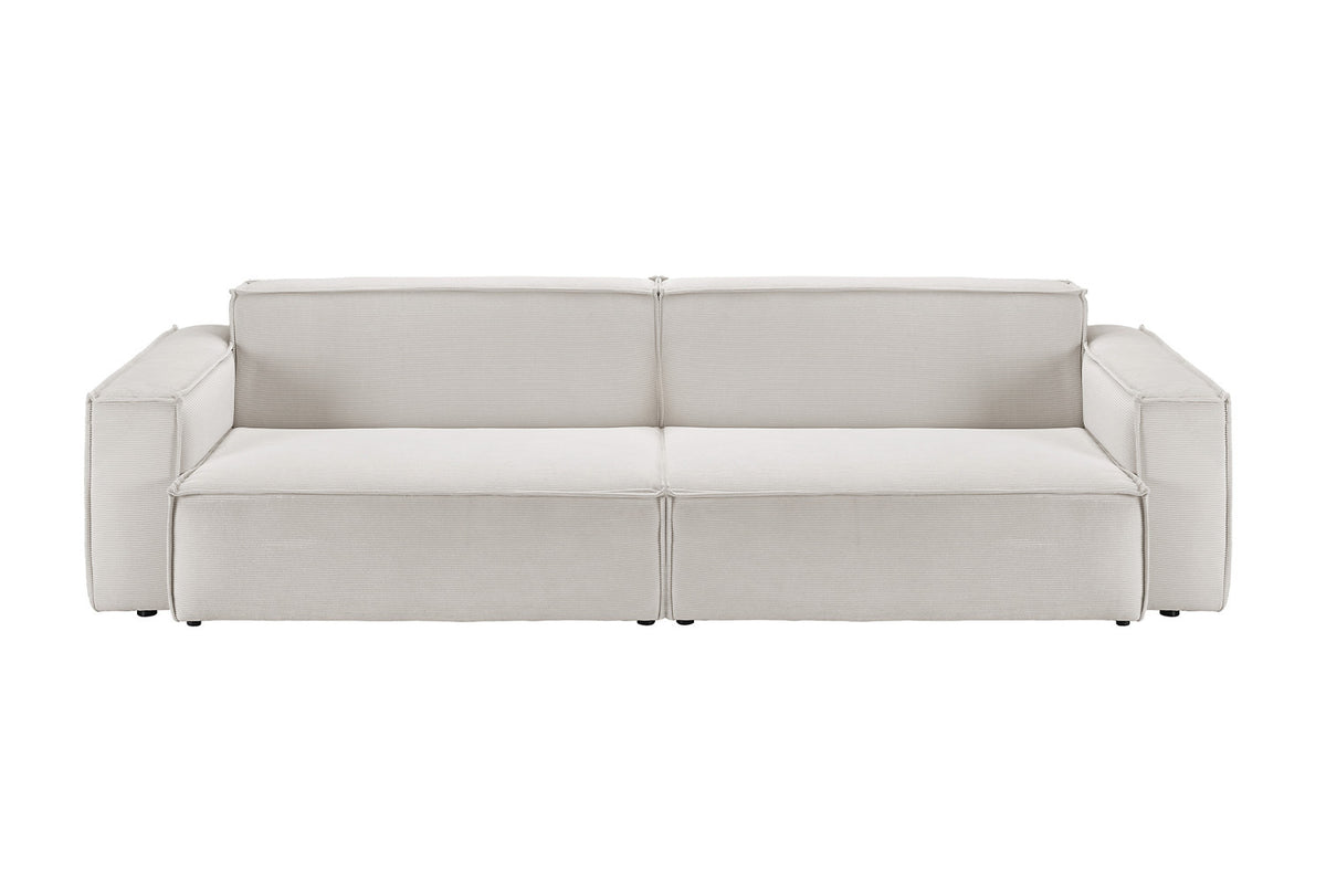 KAWOLA Sofa SAMU Feincord silber, 2-Sitzer