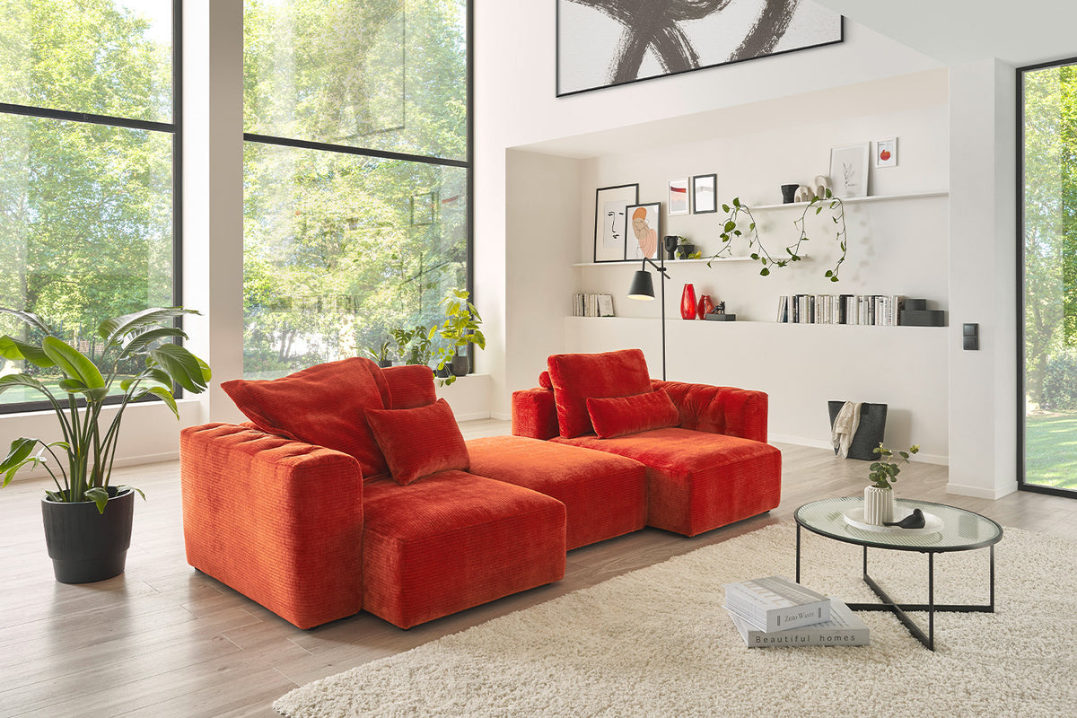 KAWOLA Sofa Sitzelement SEPHI medium Cord Vintage rot