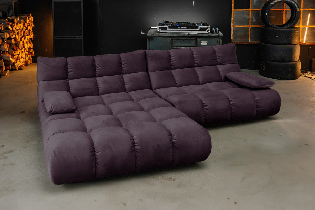 KAWOLA Sofa VIVIEN Ecksofa Velvet purple